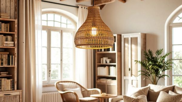 Transformer votre déco avec une lampe suspendue en rotin